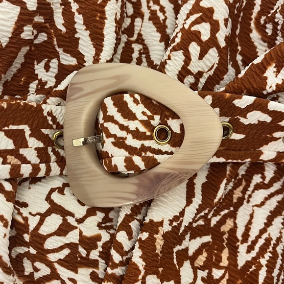 Time and Tru Brown Print Beach Pool Swim Suit - Picture 5 of 7